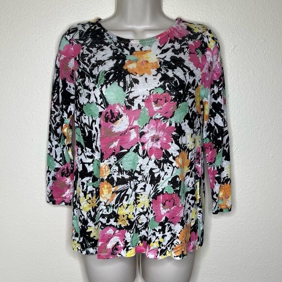 Lauren Ralph Lauren Linen Multi Floral Lightweight Sweater Top Women Size Small - Picture 11 of 11